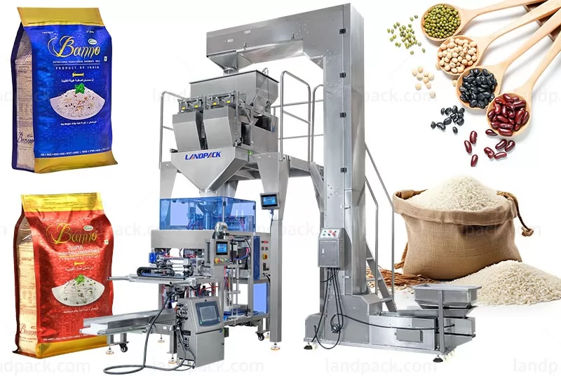 Automatic 1-10kg Grain Rice M Shape Pouch Filling Packing Machine