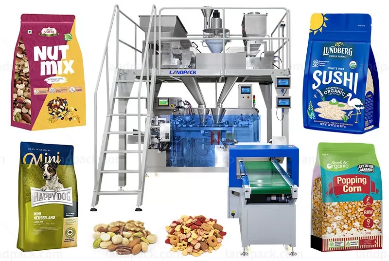 Automatic M Shape Pouch Packing Machine Mixed Granule And Powder Filling And Sealing Machine