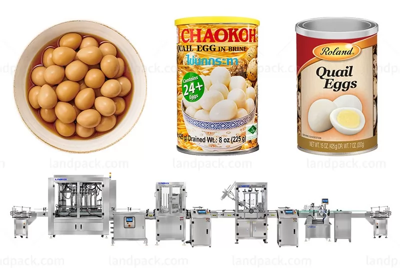 Automatic Quail Egg Bottles Cans Filling Seaming Labeling Machine Line