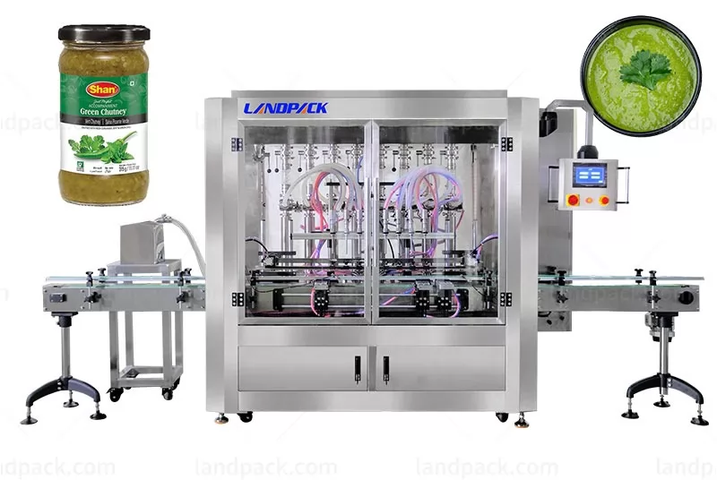 Automatic 8 Heads Chutneys Thick Sauce Bottle Jar Filling Machine