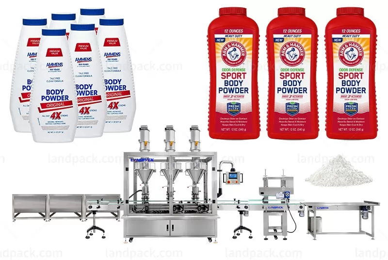 Automatic Baby Talcum Powder Bottles Weighing Filling Machine Line