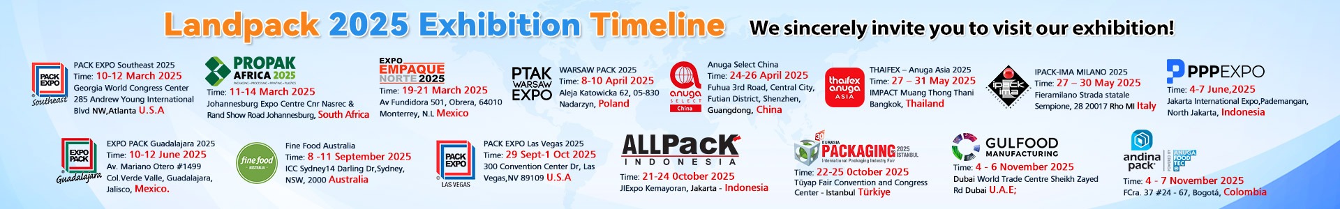 Landpack 2025 Exhibition Timeline