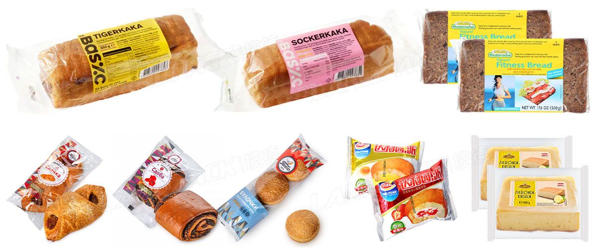 Automatic Bread Swiss Roll Rusk Biscuit Horizontal Food Flow Packing Line