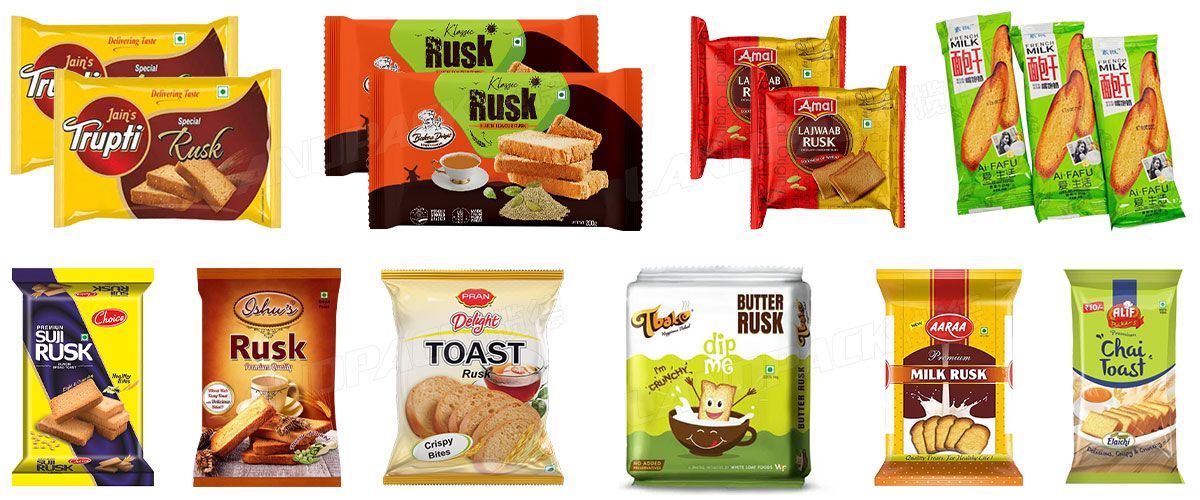 Automatic Rusk Biscuit Cookie Packing Machine - Two-Piece Up/Down Group Packaging Line