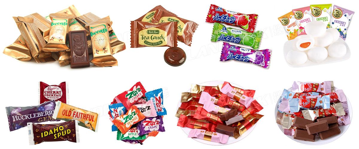 Fully Automatic Candy Gummy Wafer Chocolate Horizontal Wrapping Machine Packing Line