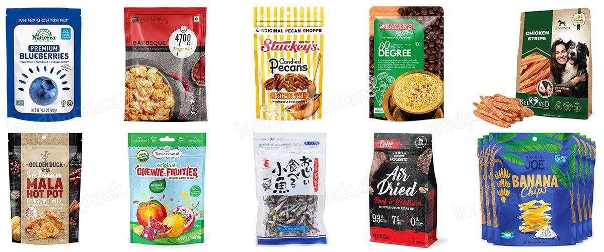 Automatic Beef Jerky Biltong Ziplock Bag Doypack Packing Machine With Nitrogen Filling Function